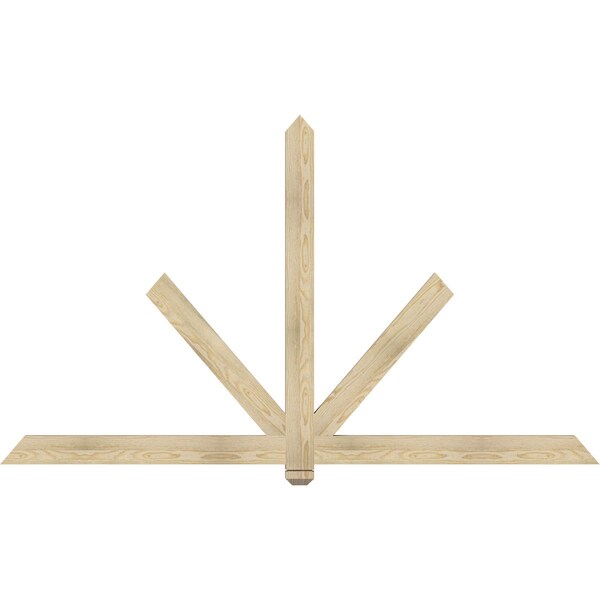 Ekena Millwork Kennewick Rough Sawn Timber Gable Bracket, Douglas Fir, 84"W x 49"H x 2"D x 4"F, 14/12 Pitch GBW084X49X0204KEN00RDF - main